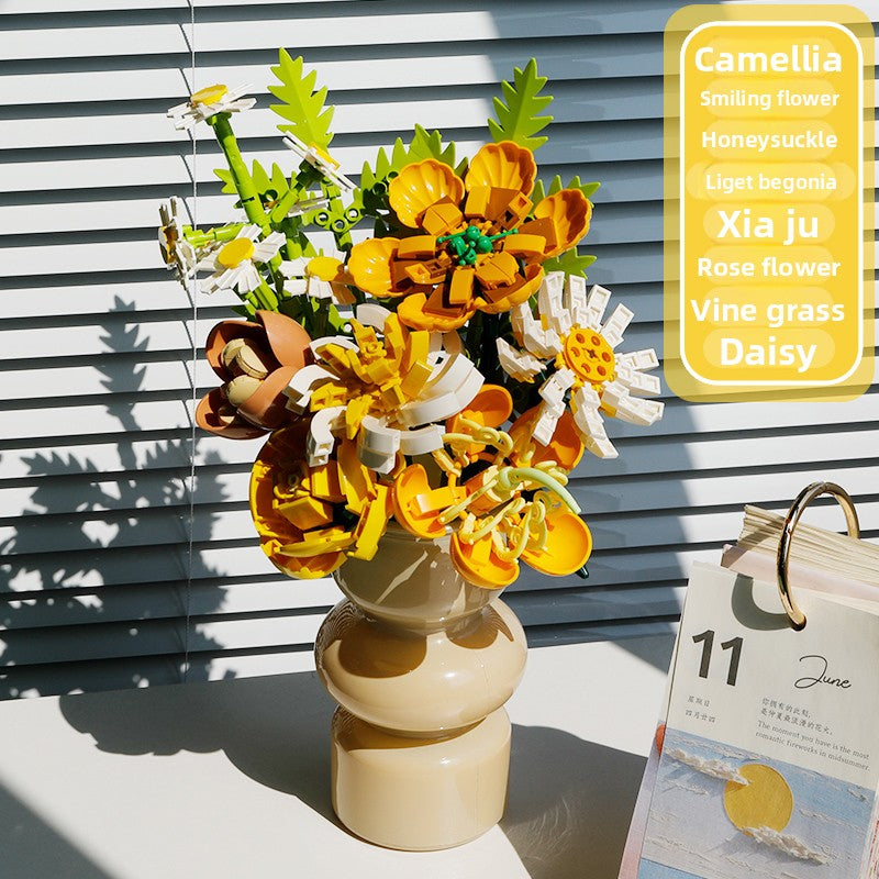 Eternal Flower Building Blocks Set with Vase