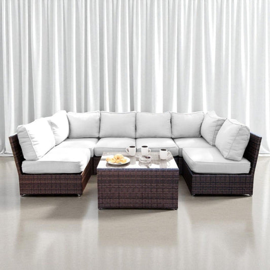 Fully Assembled 4-Piece Outdoor Wicker Seating Set with Cushions