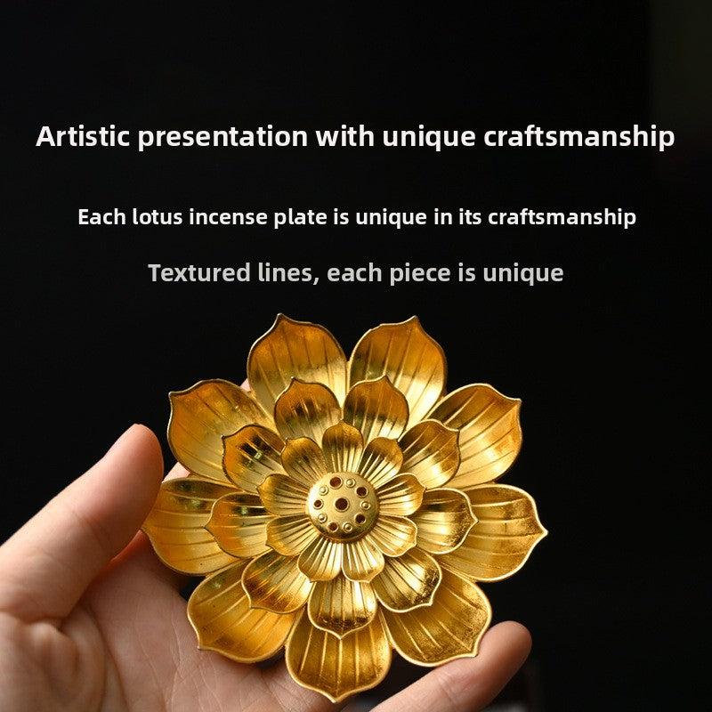 Alloy Lotus Incense Holder Zen Incense Burner Tray