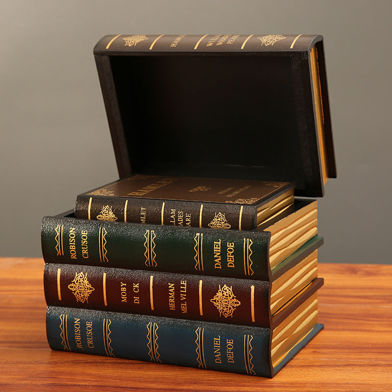 European Style Retro Fake Book Storage Box Decor