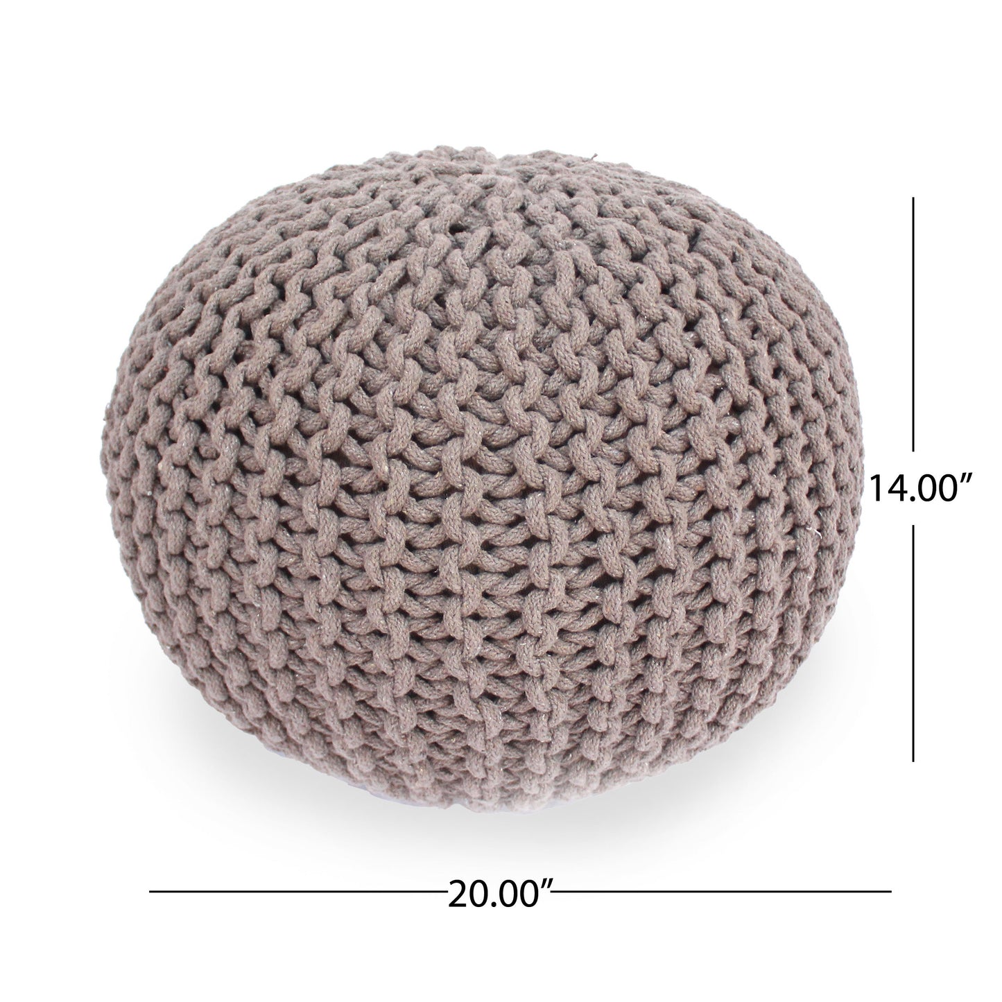 Moro Knitted Cotton 20 x 20 Round Pouf