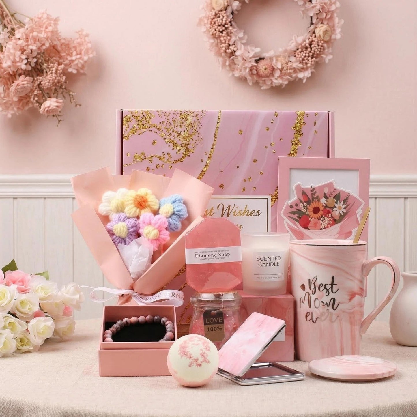 Pink Spa Gift Basket Set