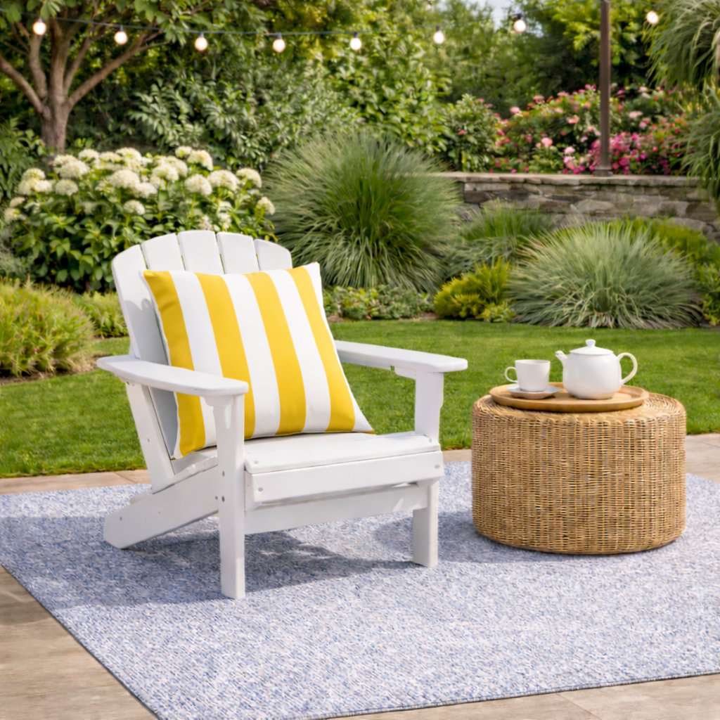 2 Pack Outdoor Throw Pillows in Yellow/White