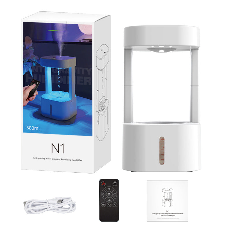 Anti Gravity Droplet Humidifier with LED Night Light