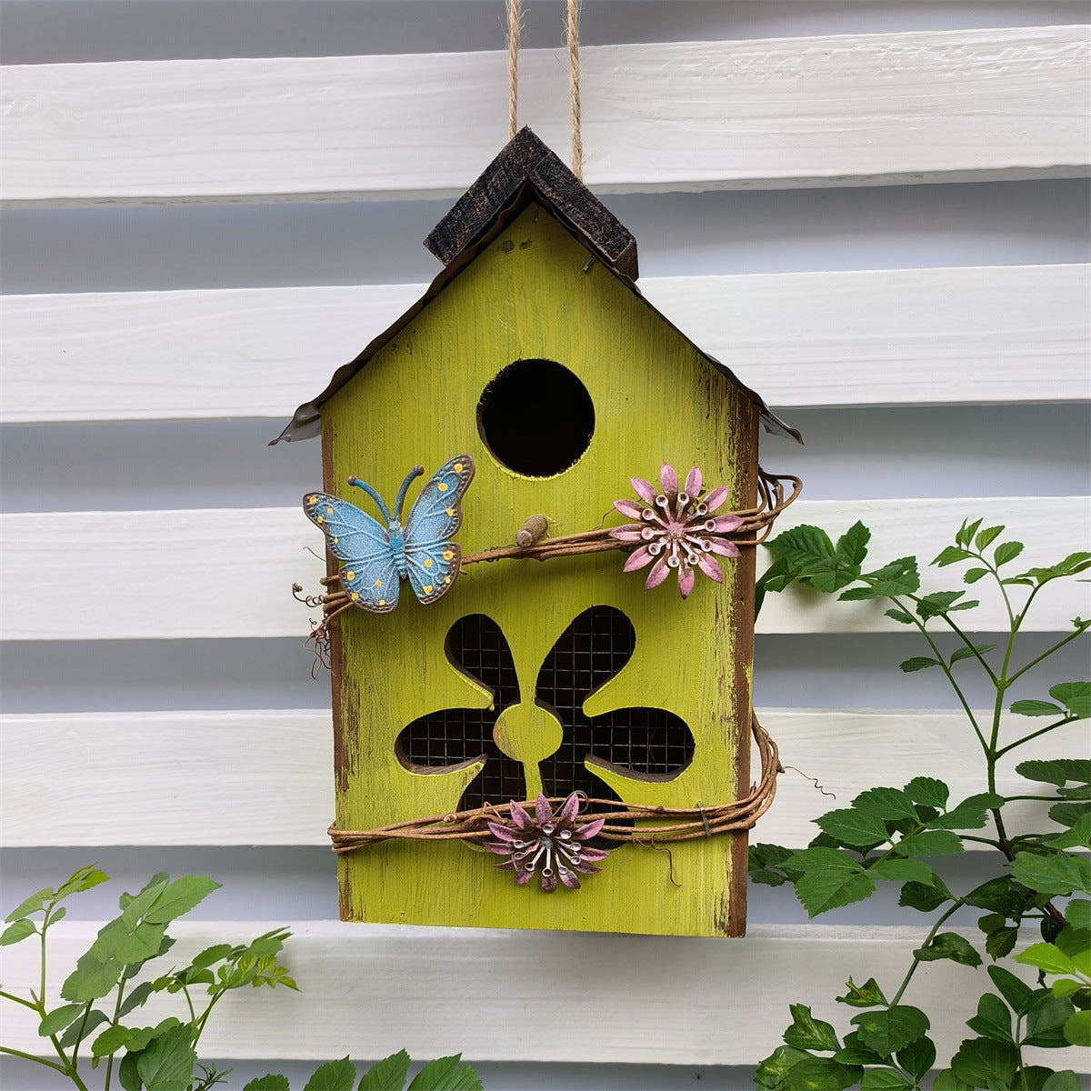 Decorative Wooden Bird House for Garden Outdoor