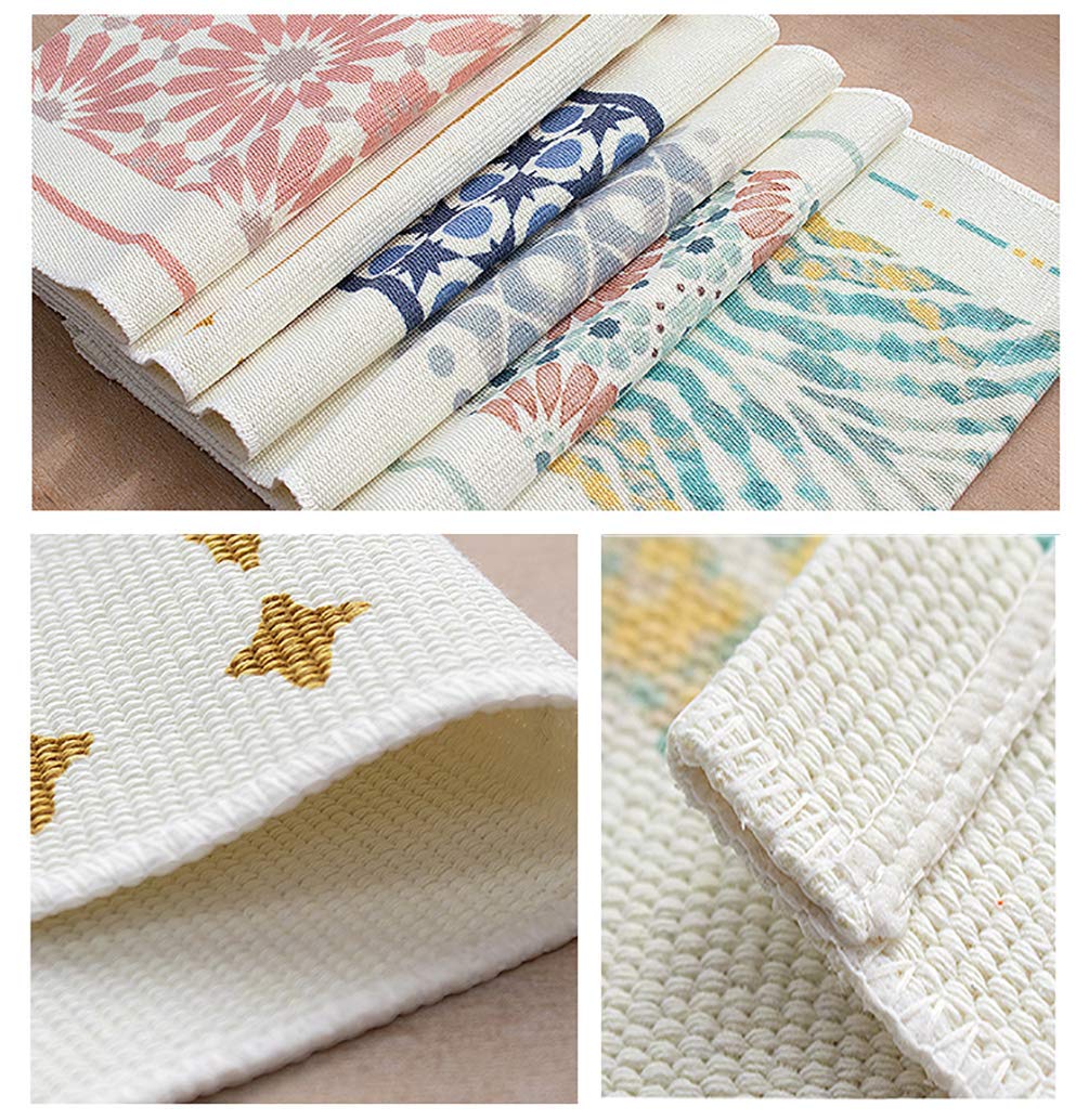 Fennco Styles Diamond Print Braided Cotton Placemats 14" W x 19" L, Set of 4