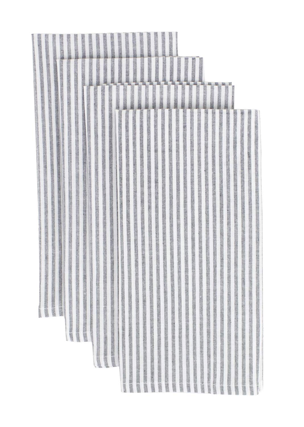 Fennco Styles Simple Ticking Stripes 100% Pure Cotton Placemats 13 x 19 Inch, Set of 4