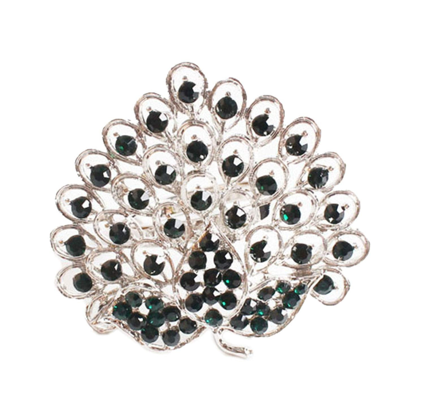 Fennco Styles Rhinestone Crystal Flower Napkin Rings Wedding Holiday Table Decoration - Set of 4