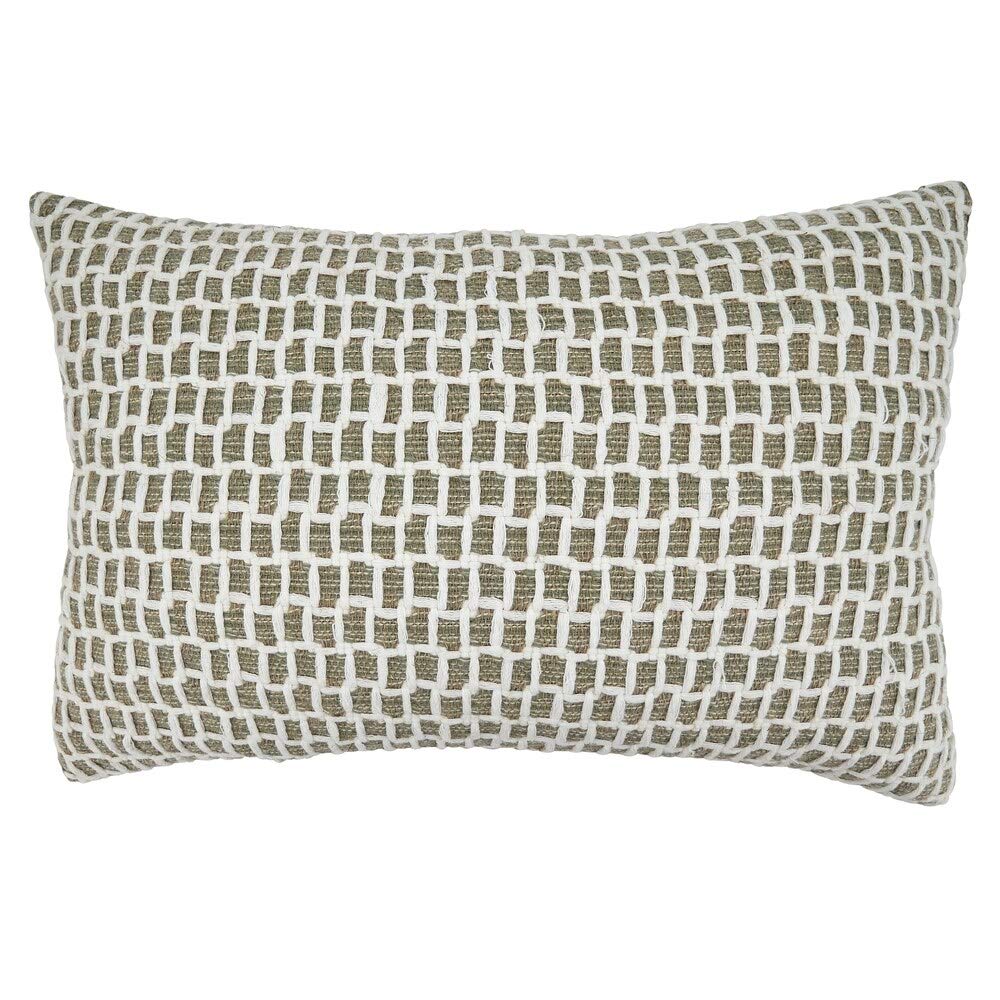 Fennco Styles Natural Net Design Pure Cotton Decorative Throw Pillow – Luxury Textured Cushion for Couch, Sofa, Bedroom, Office and Living Room Décor
