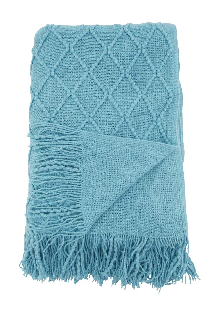 Fennco Styles Diamond Pleats Knit Modern Tassel 50 x 60 Inch Throw - Throw Blanket for Bed, Couch, Sofa, Home Décor, Ideas