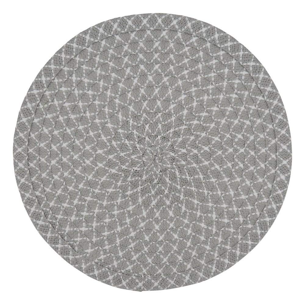Fennco Styles Woven Design Placemats 15 Inches Round, Set of 4 – Modern Traycloth Table Mats for Home, Dining Room Décor, Banquets, Indoor & Outdoor and Special Events