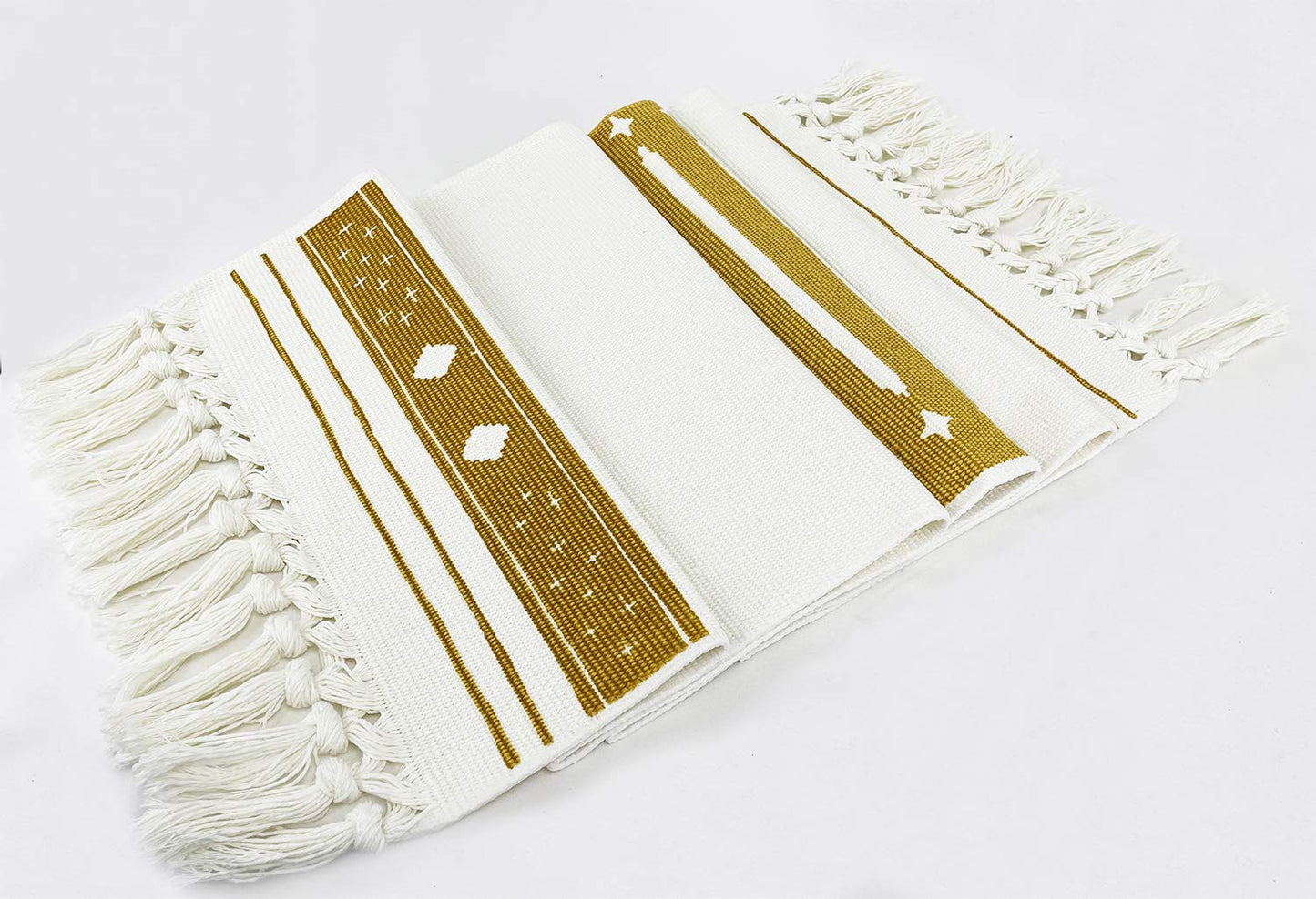 Fennco Styles Diamond Print Braided Cotton Placemats 14" W x 19" L, Set of 4