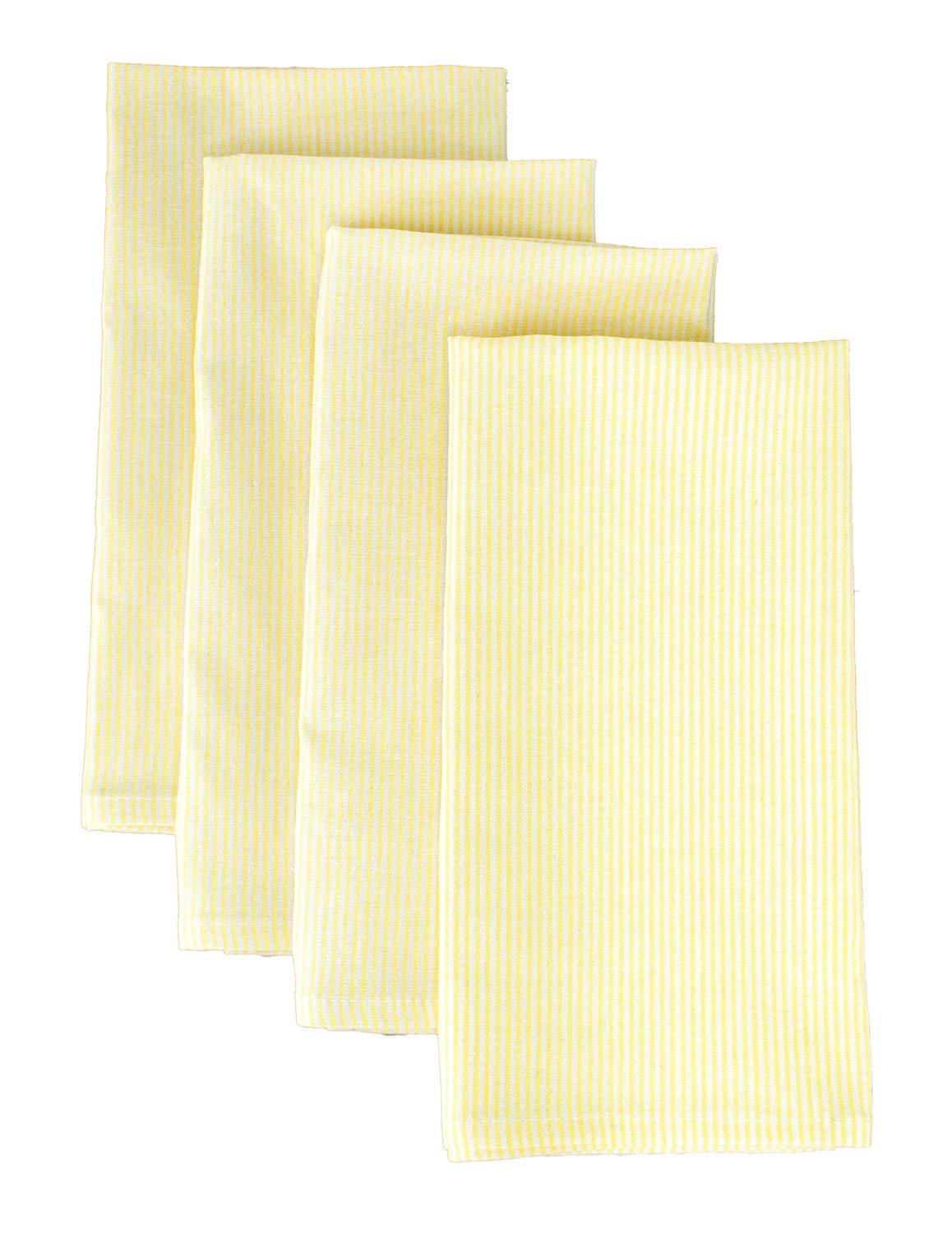 Fennco Styles Farmhouse Neutral Striped 100% Pure Cotton Tablecloth - Yellow Tablecloth for Everyday Use, Banquets, Family Gathering, Special Events and Home Décor