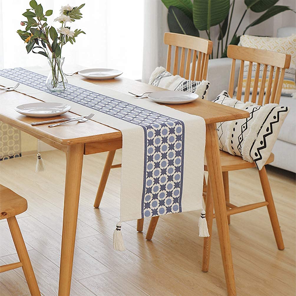 Fennco Styles Diamond Print Braided Cotton Placemats 14" W x 19" L, Set of 4