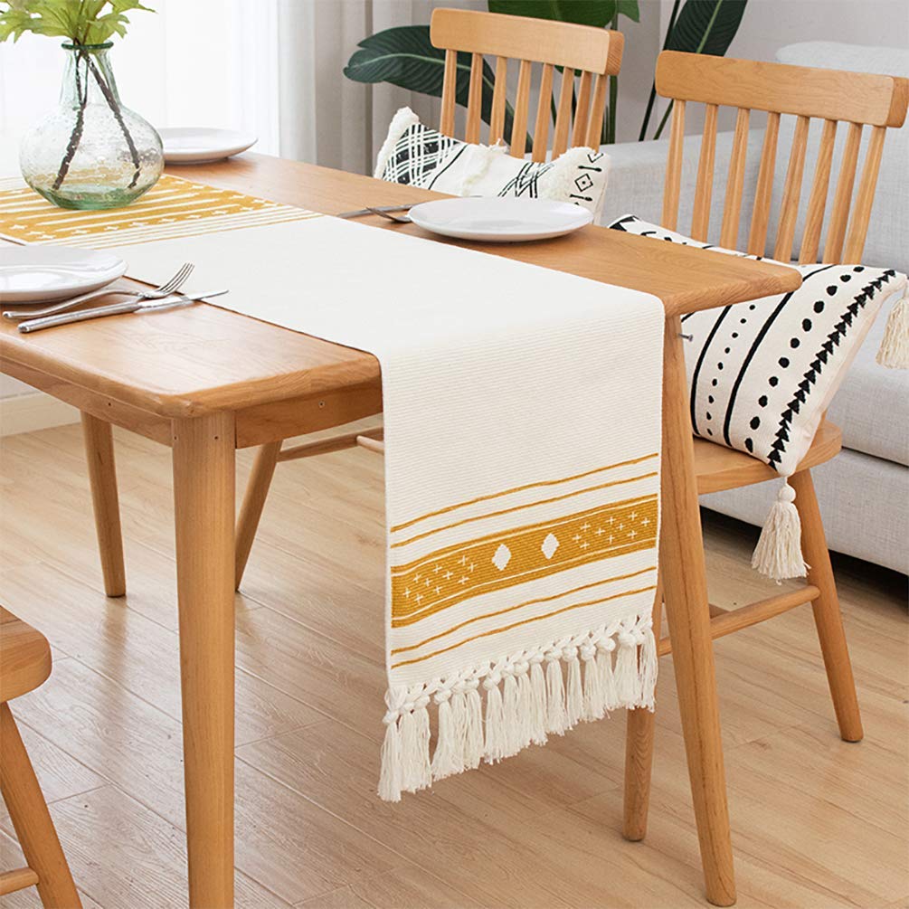 Fennco Styles Diamond Print Braided Cotton Placemats 14" W x 19" L, Set of 4