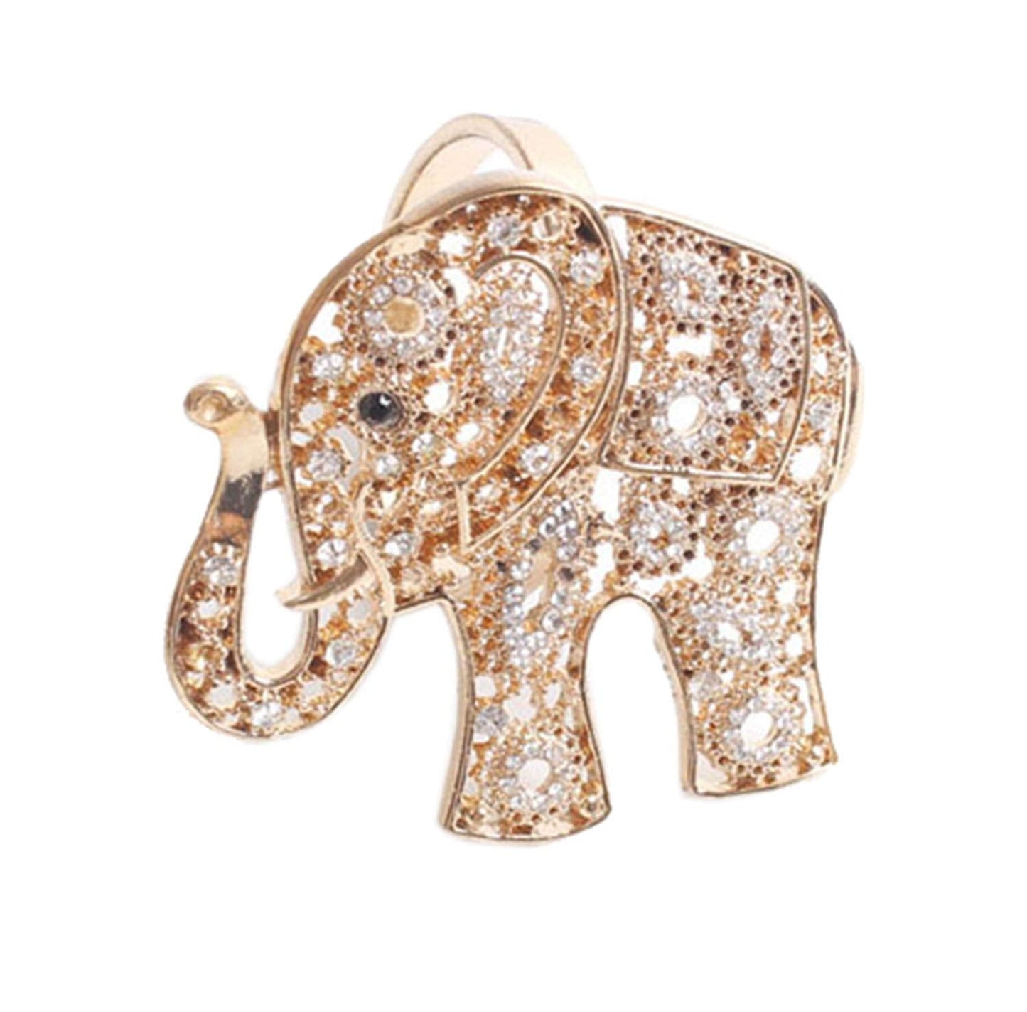 Fennco Styles Gorgeous Metal Jeweled Napkin Rings - Set of 4 (Elephant-Bejeweled)