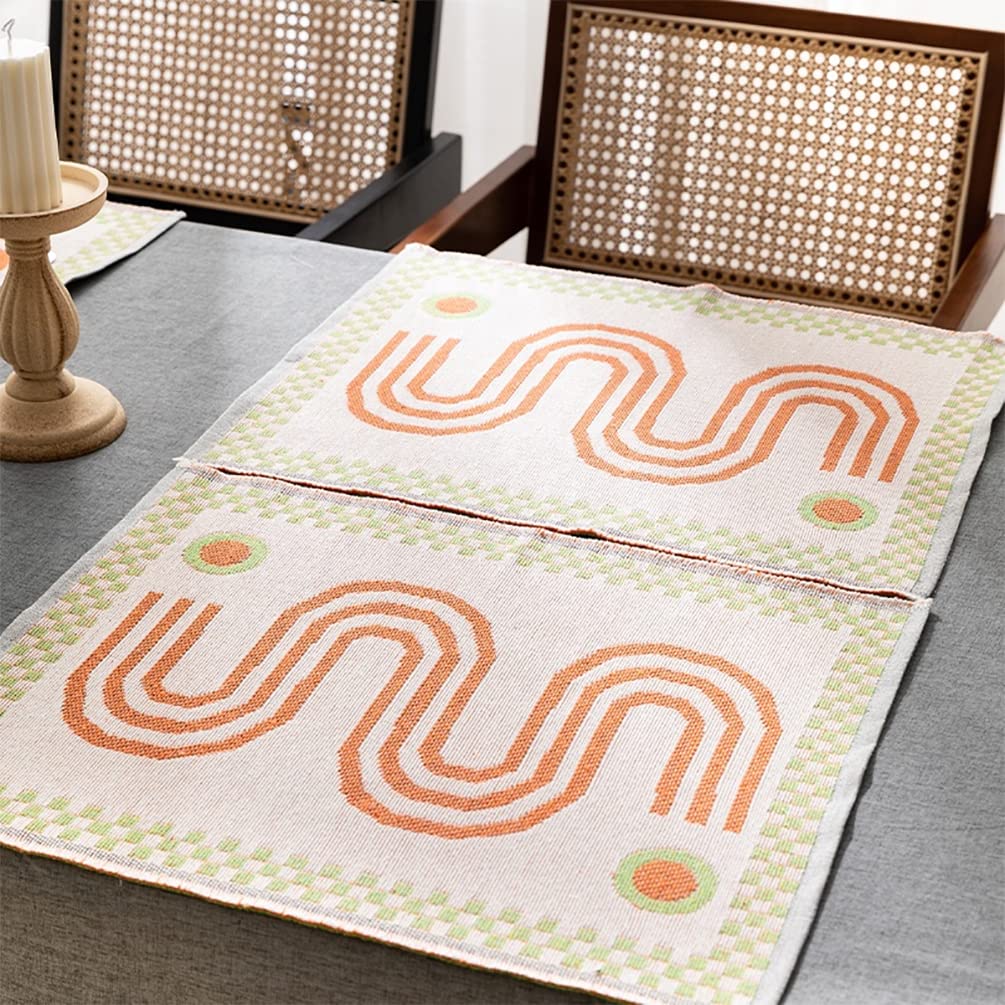 Fennco Styles Reversible Two-Tone Woven Plus Sign Placemats 14”W x 19”L, Set of 4 - Grey Textured Table Mats for Home, Dining Table Décor, Banquets, Holidays