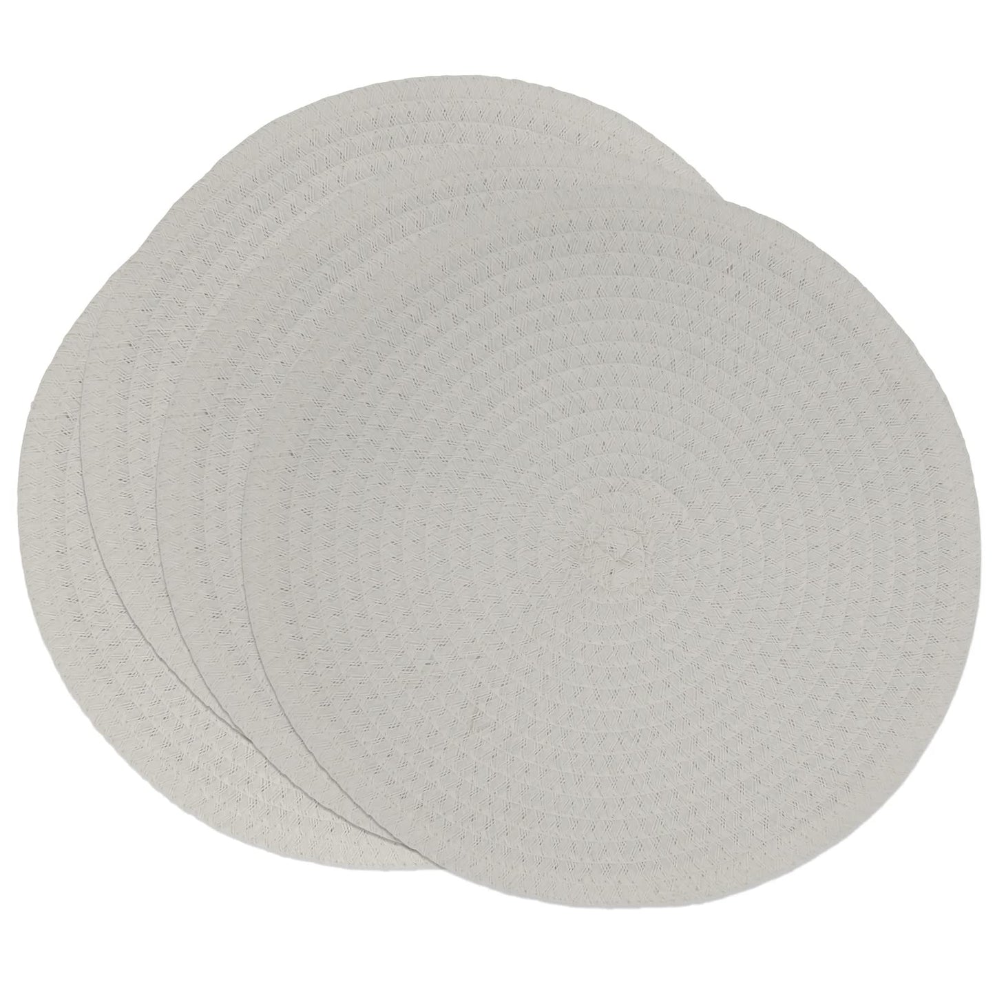 Fennco Styles Modern Everyday Textured Placemats 15 Inches Round, Set of 4 – Black Woven Table Mats for Home, Dining Room Décor, Banquets, Indoor & Outdoor and Special Events