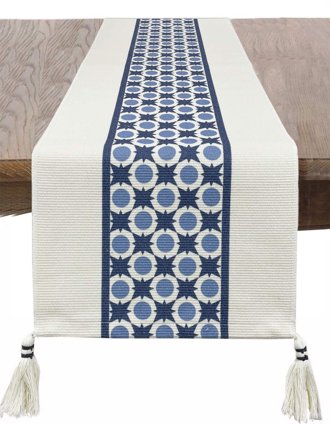 Fennco Styles Diamond Print Braided Cotton Placemats 14" W x 19" L, Set of 4