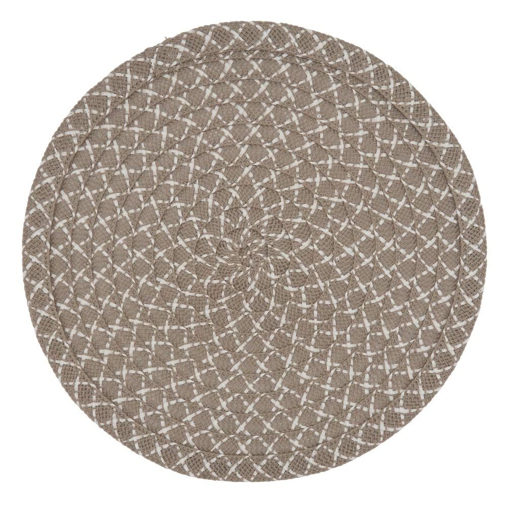 Fennco Styles Woven Design Placemats 15 Inches Round, Set of 4 – Modern Traycloth Table Mats for Home, Dining Room Décor, Banquets, Indoor & Outdoor and Special Events