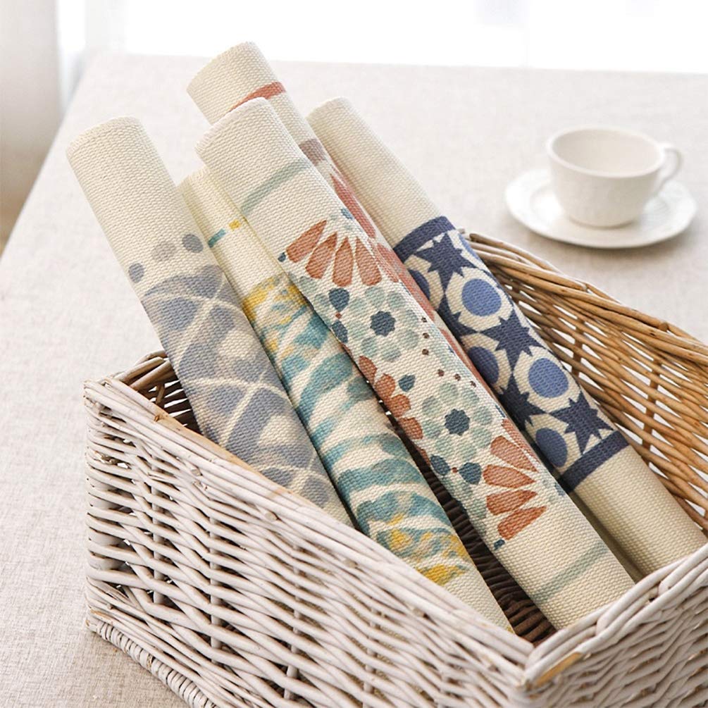 Fennco Styles Diamond Print Braided Cotton Placemats 14" W x 19" L, Set of 4