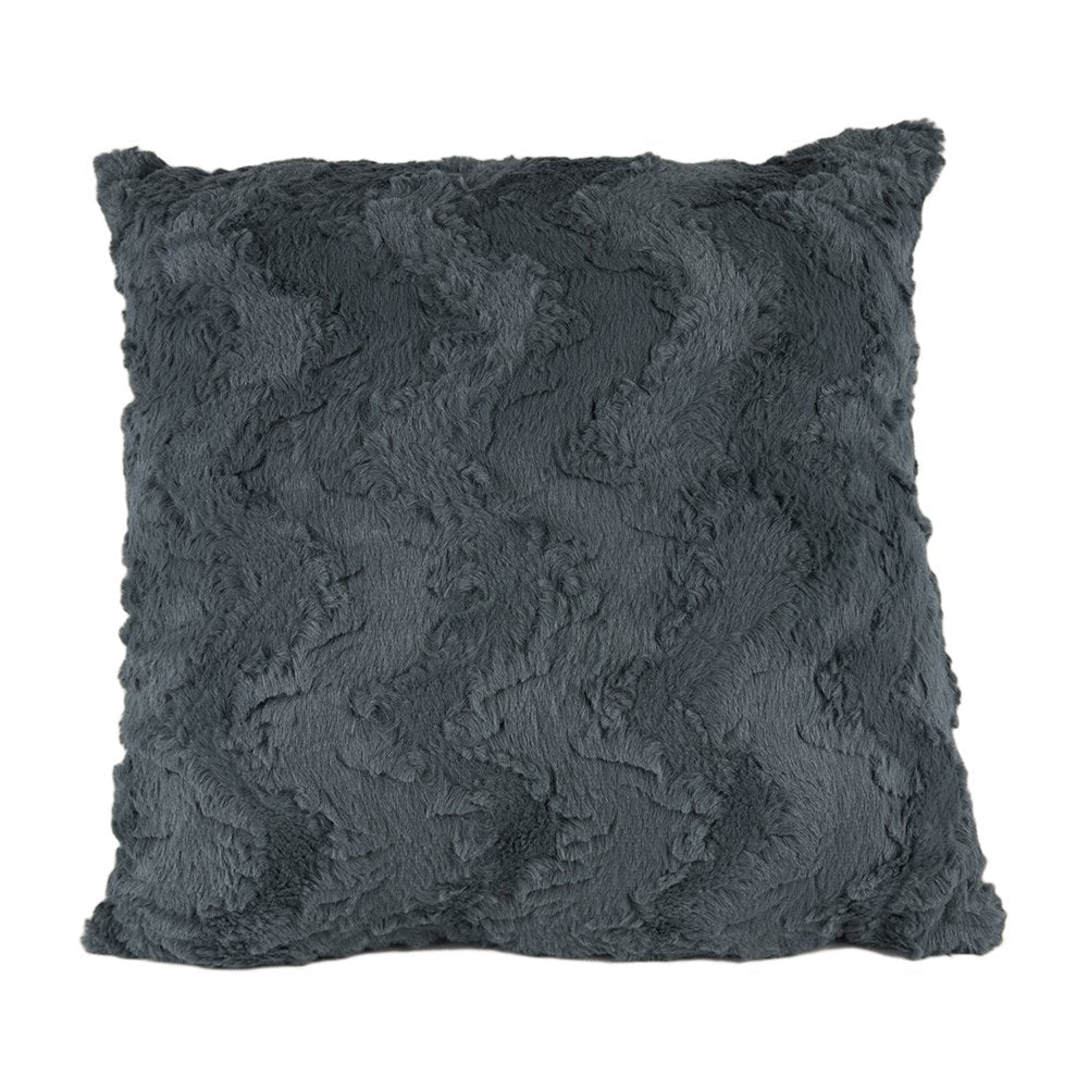 Fennco Styles Plush Design Faux Fur Decorative Throw Pillow 18" W X 18", Filler Included