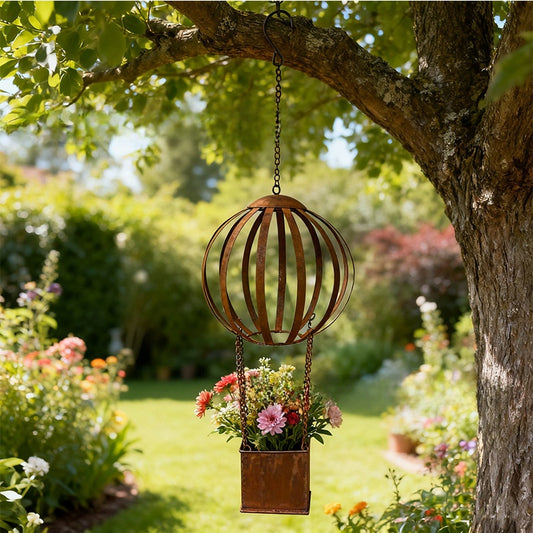 Wrought Iron Hot Air Balloon Flower Pot