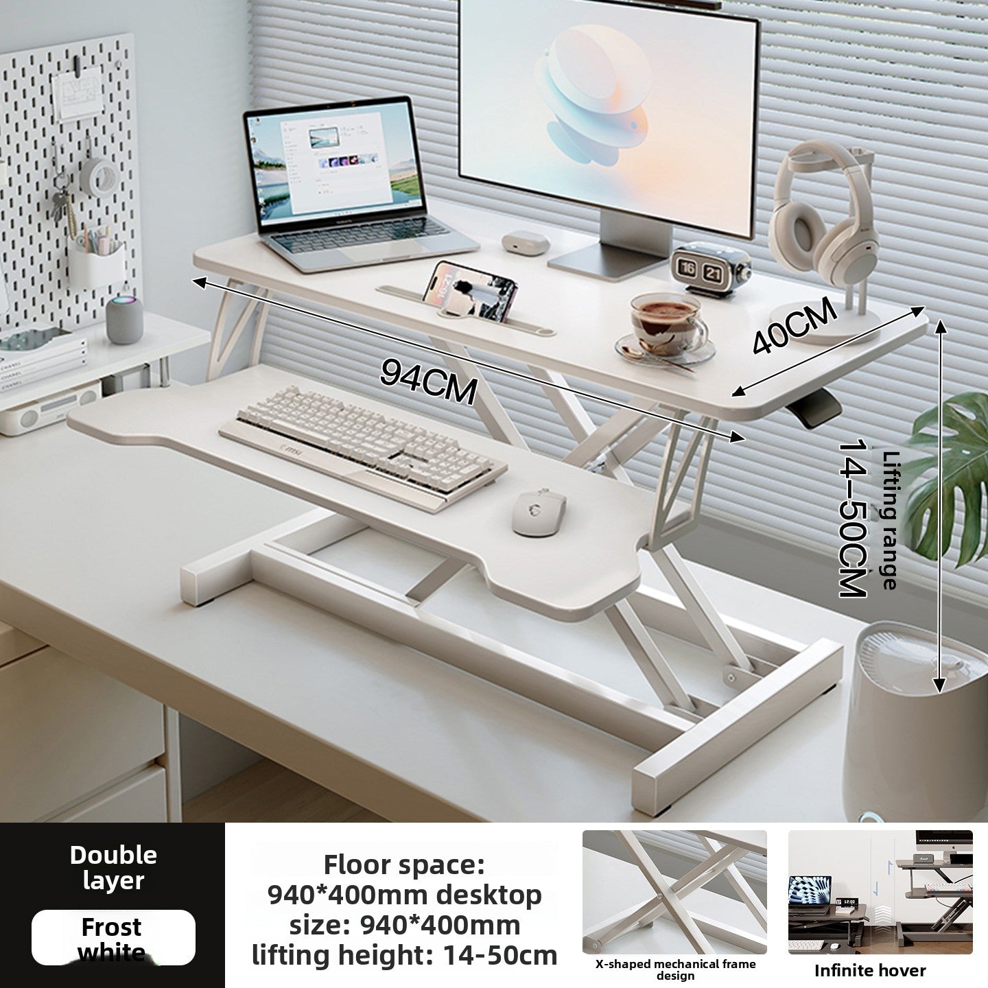 Height Adjustable Desktop Riser Stand