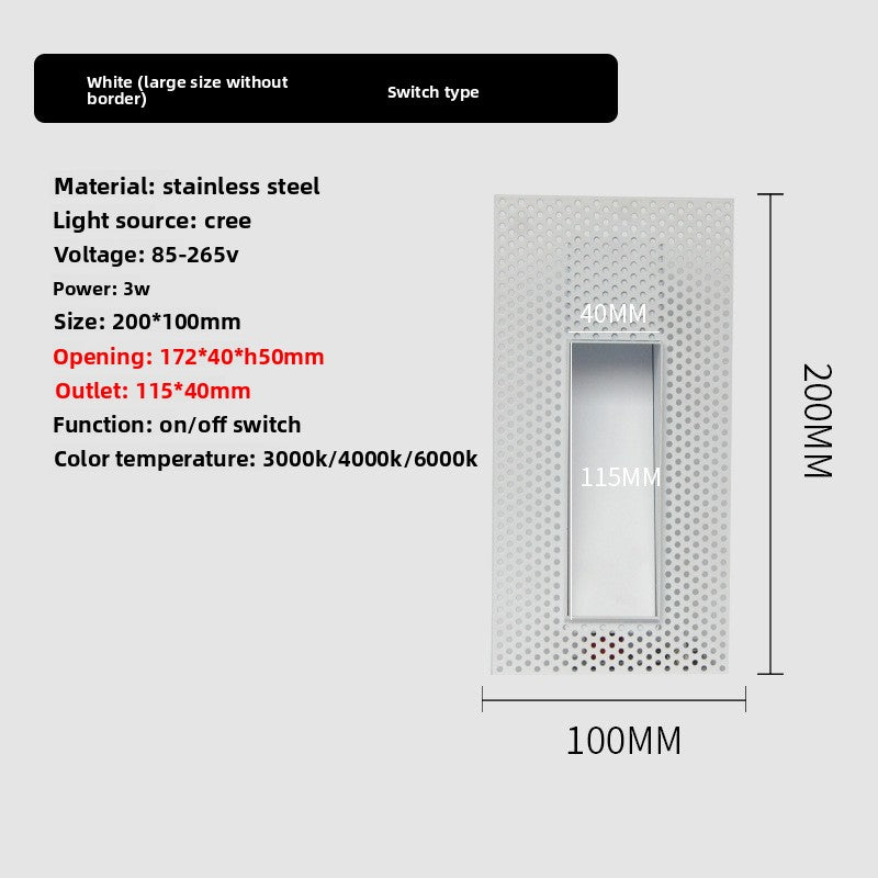 Frameless Step Light with Human Sensor
