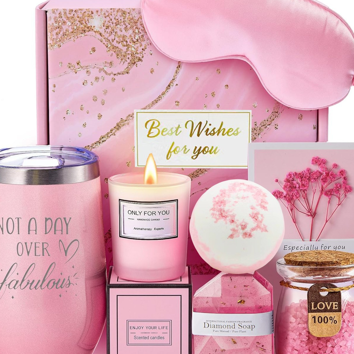 Pink Spa Gift Basket Set