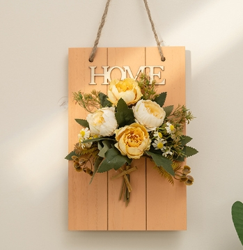Wall mounted decorative board-yellow peony and chrysanthemum-1 piece-carton