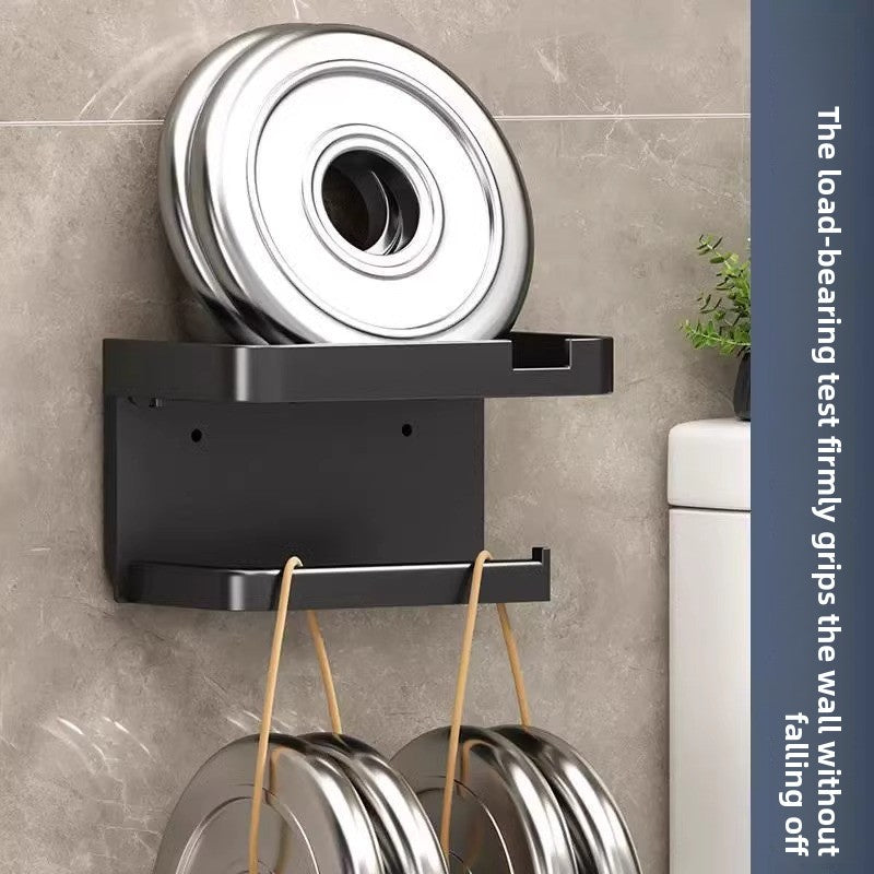 Upgraded ABS Material Punch-Free Wall-Mounted Double-Layer Toilet Paper Tissue Holder