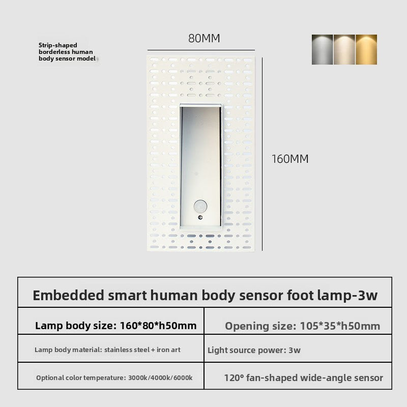 Frameless Step Light with Human Sensor