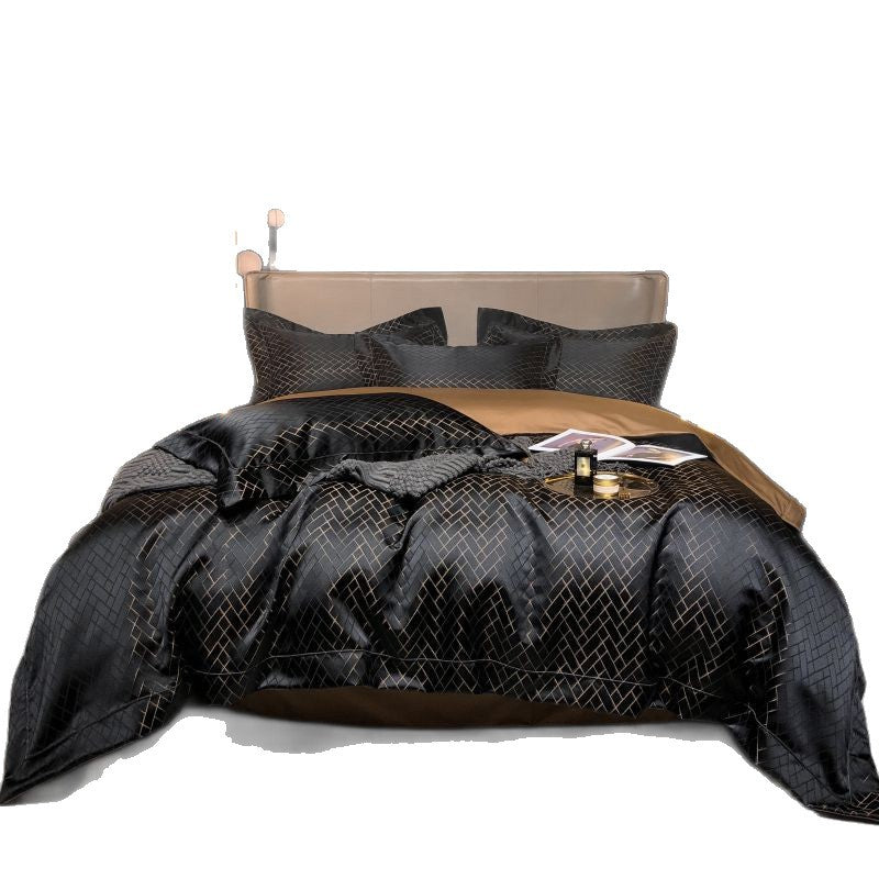 Jacquard Cotton Fitted Bed Sheet Set Baroque Pattern
