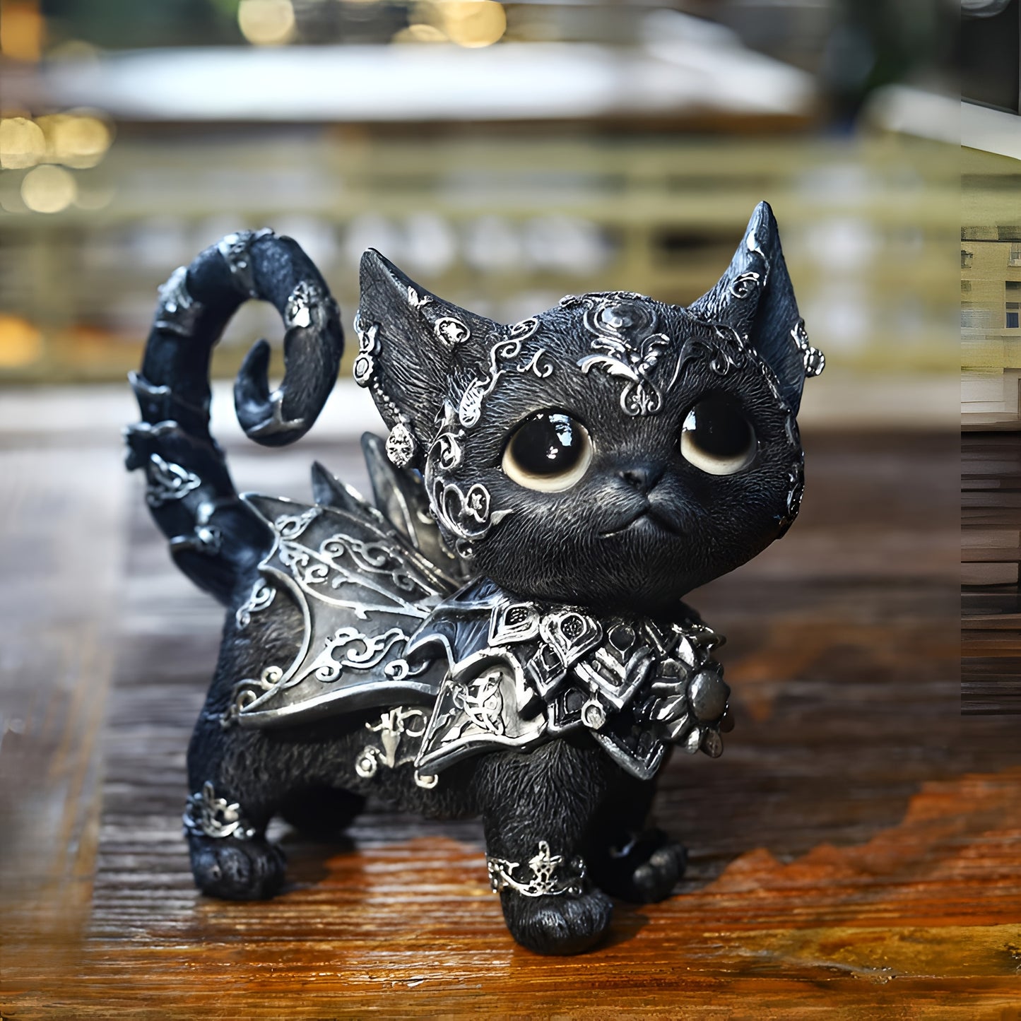Mysterious Black Cat Resin Ornament
