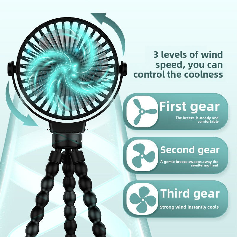 Mini USB Rechargeable Octopus Clip Fan