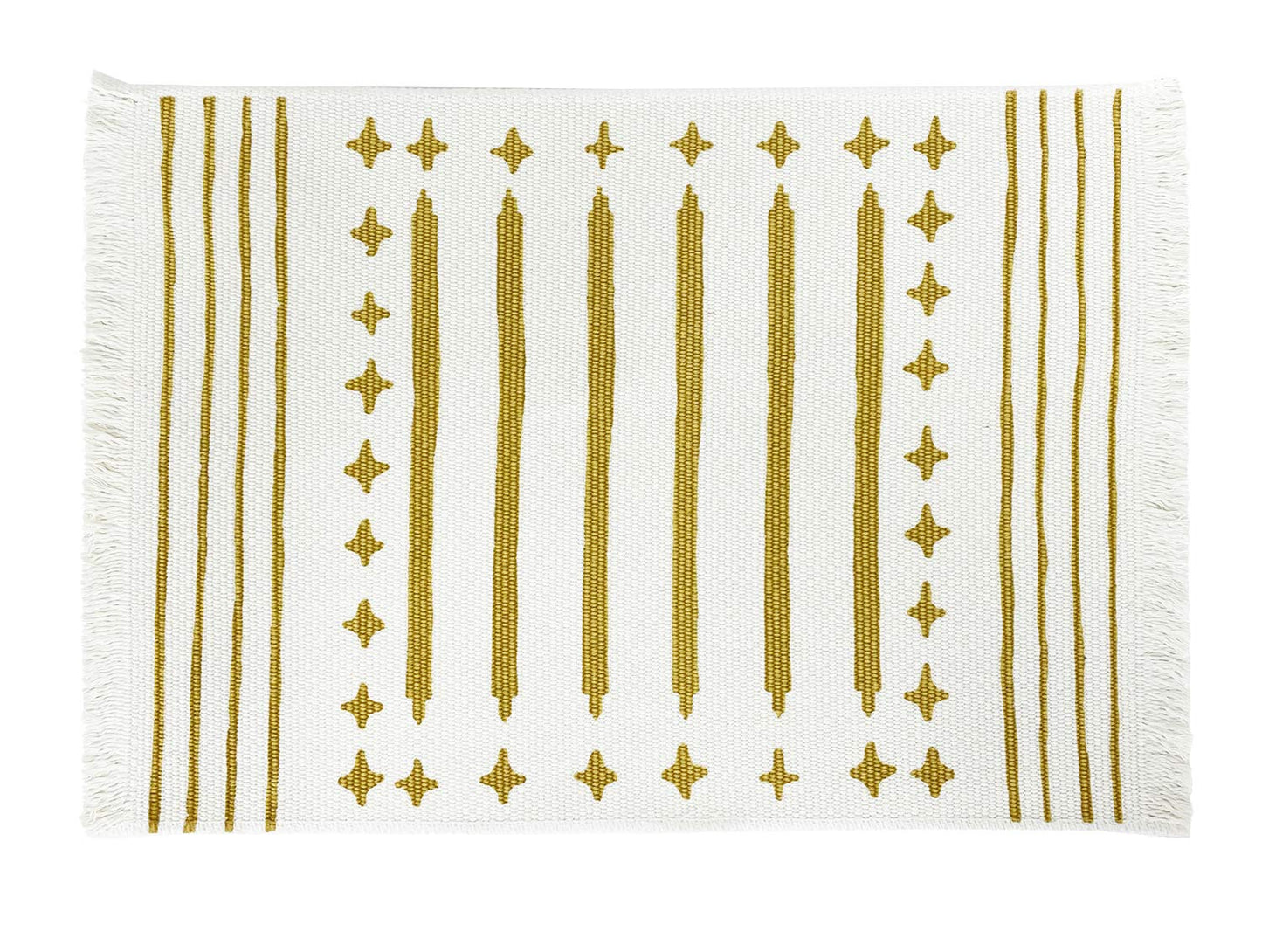 Fennco Styles Diamond Print Braided Cotton Placemats 14" W x 19" L, Set of 4