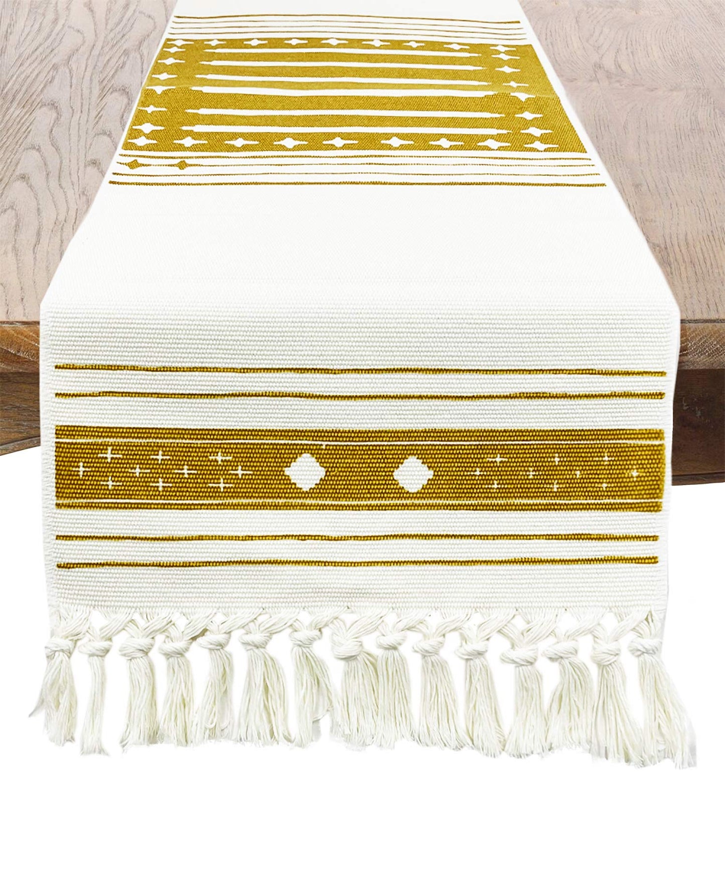 Fennco Styles Diamond Print Braided Cotton Placemats 14" W x 19" L, Set of 4