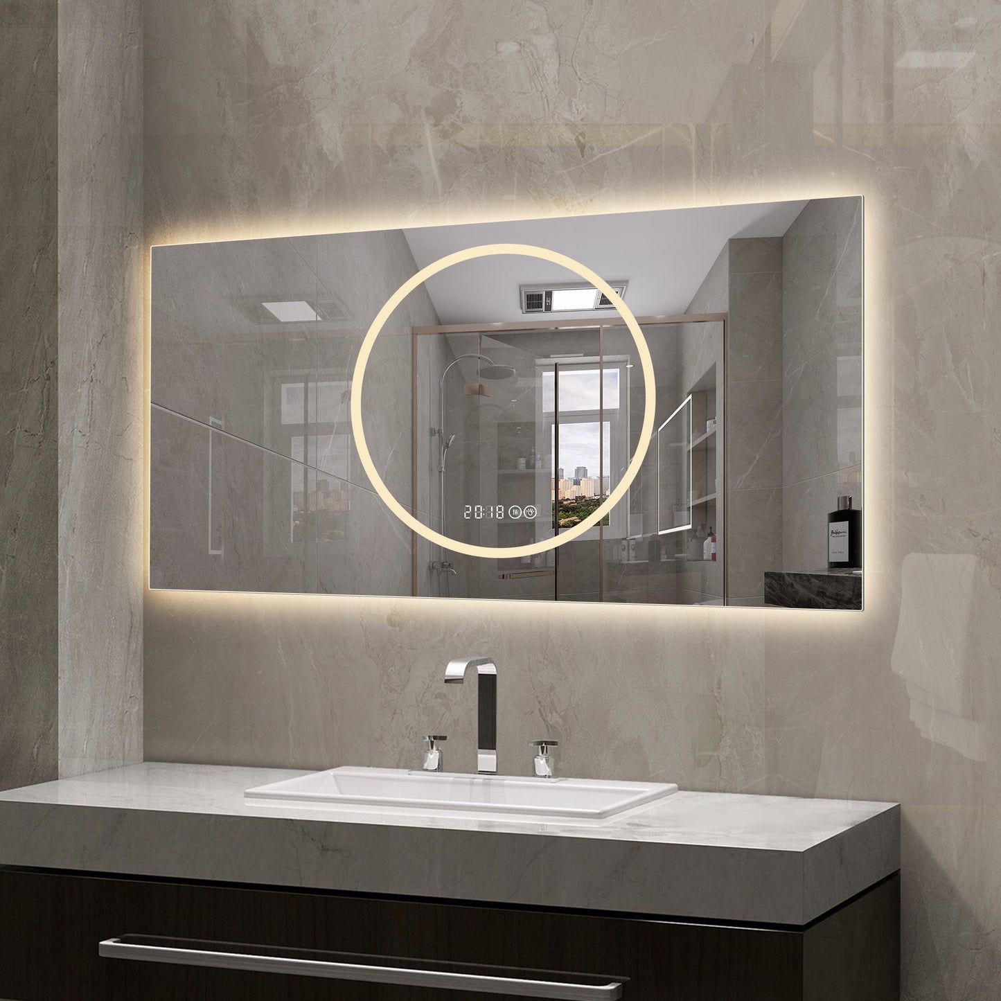 48x24 Inch Bathroom Mirror with LED Lights