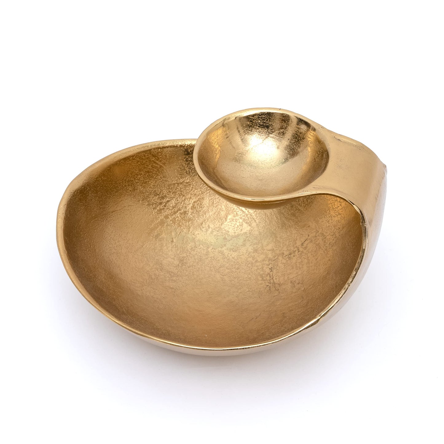 Chip and Dip Serving Bowl Gold Brass Tiered Snack, Candy & Salad Bowl