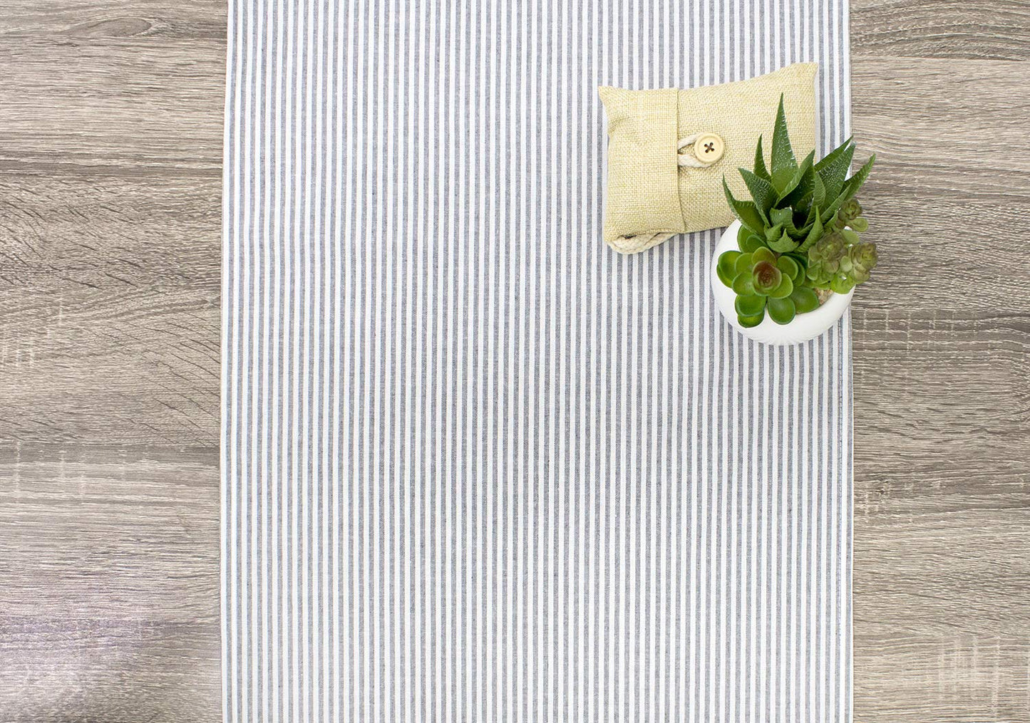Fennco Styles Simple Ticking Stripes 100% Pure Cotton Placemats 13 x 19 Inch, Set of 4