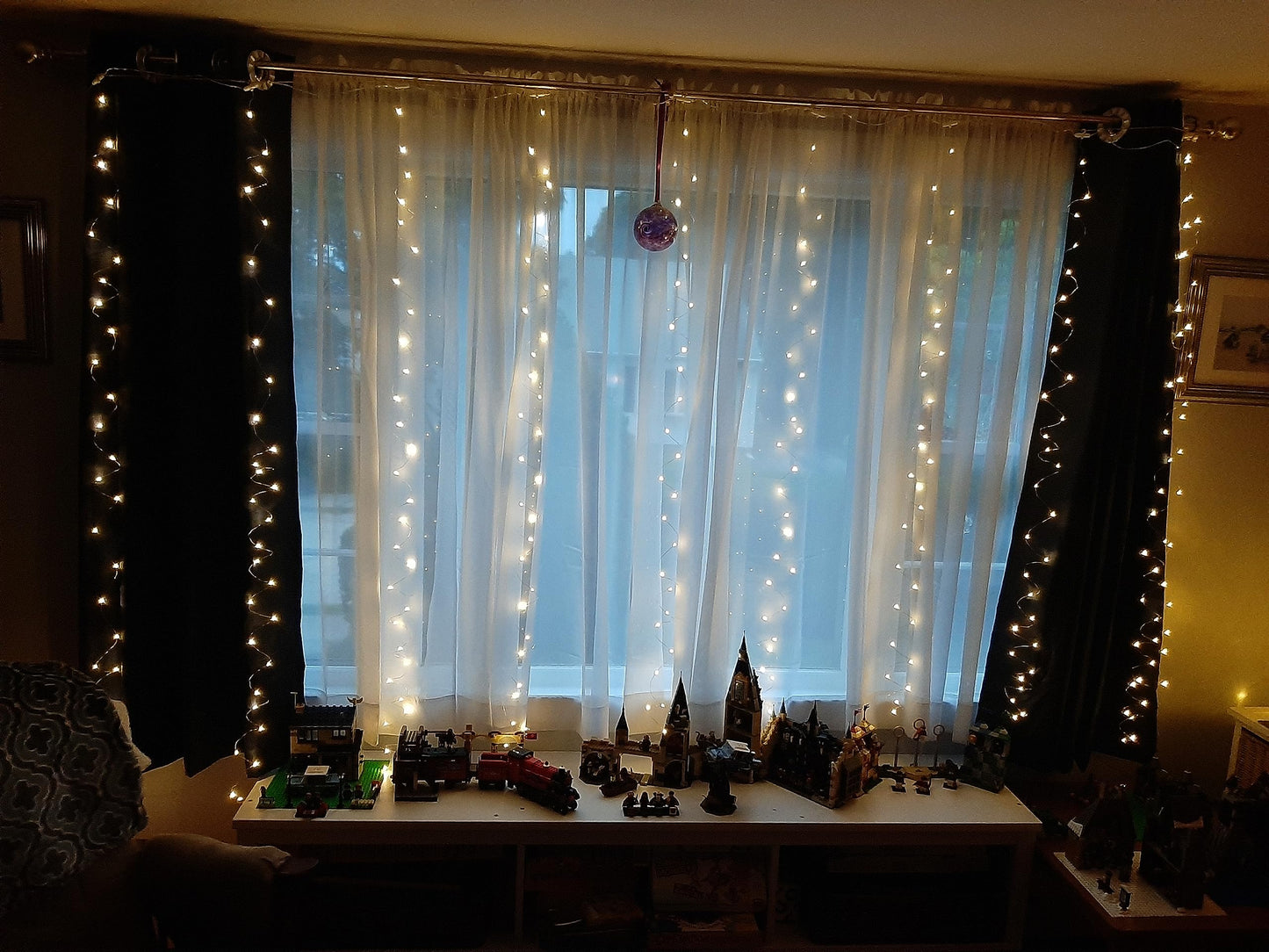 Fairy Curtain String Lights 10X10Ft With Remote Window Lights For Bedroom Weddin