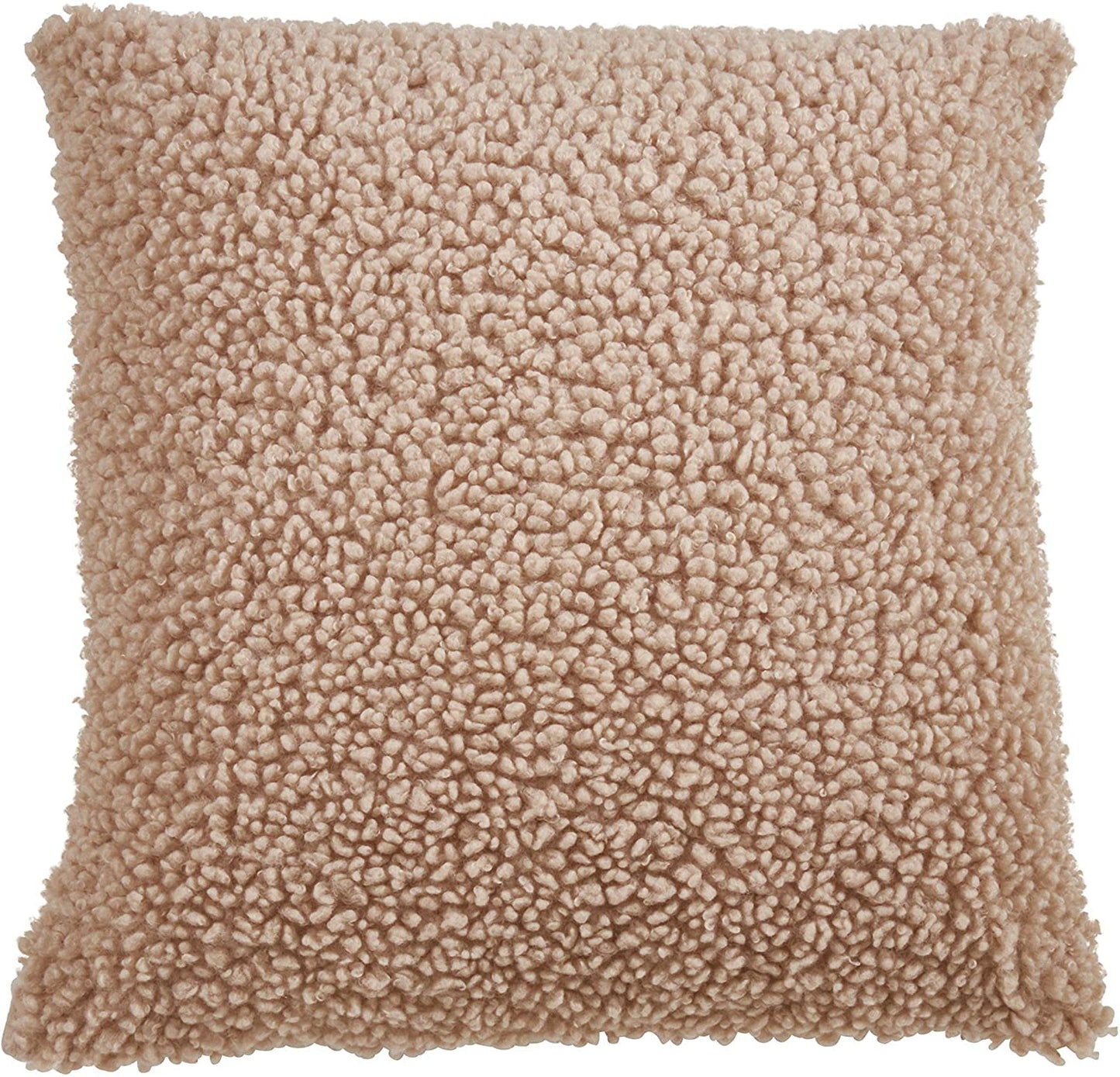 Fennco Styles Cuddly Faux Fur Decorative Throw Pillow Cover 18" W x 18" L – Natural Plush Cushion Case for Couch, Bedroom, Living Room and Office Décor