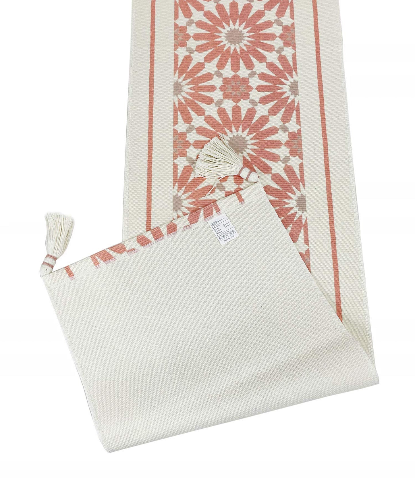 Fennco Styles Diamond Print Braided Cotton Placemats 14" W x 19" L, Set of 4