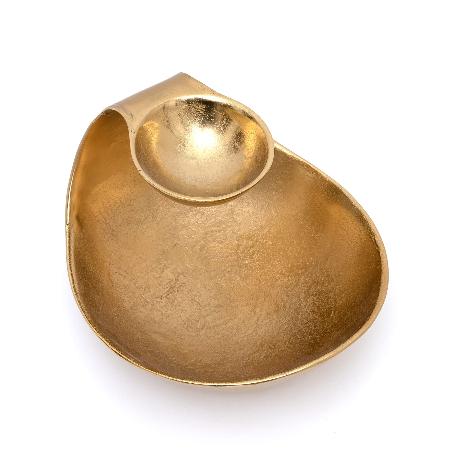 Chip and Dip Serving Bowl Gold Brass Tiered Snack, Candy & Salad Bowl