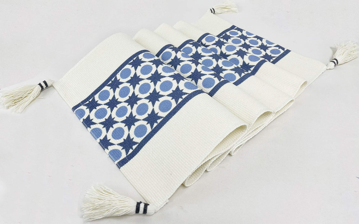 Fennco Styles Diamond Print Braided Cotton Placemats 14" W x 19" L, Set of 4