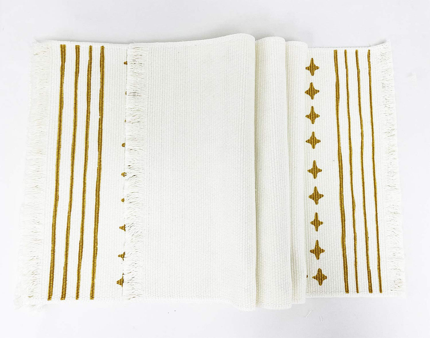 Fennco Styles Diamond Print Braided Cotton Placemats 14" W x 19" L, Set of 4