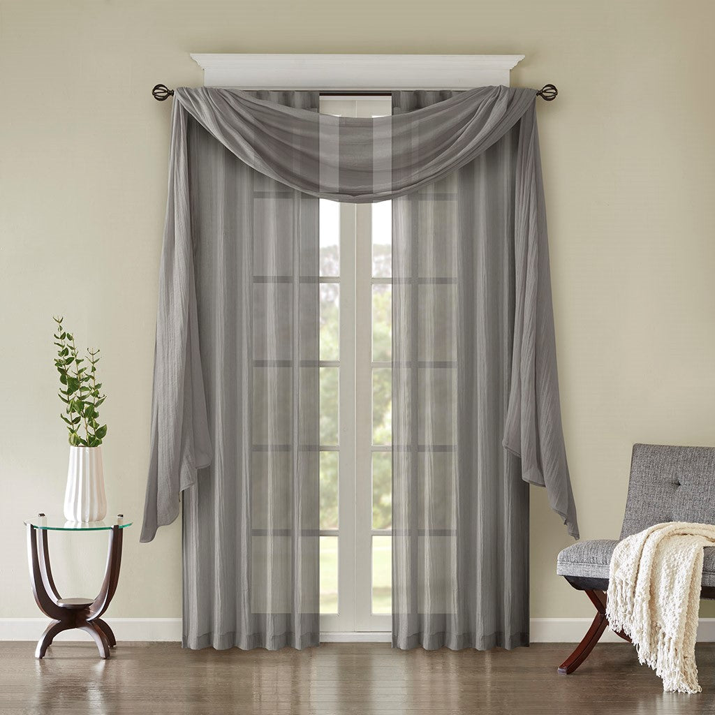 Solid Crushed Curtain Panel Pair (2 Pcs)
