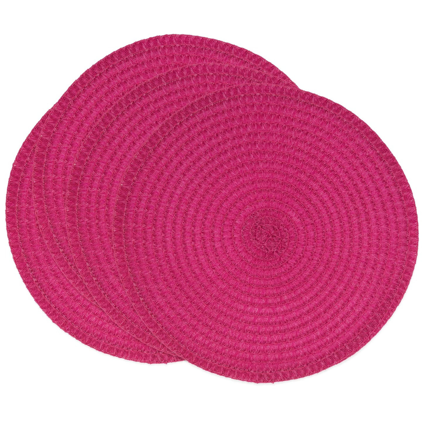 Fennco Styles Modern Everyday Textured Placemats 15 Inches Round, Set of 4 – Black Woven Table Mats for Home, Dining Room Décor, Banquets, Indoor & Outdoor and Special Events