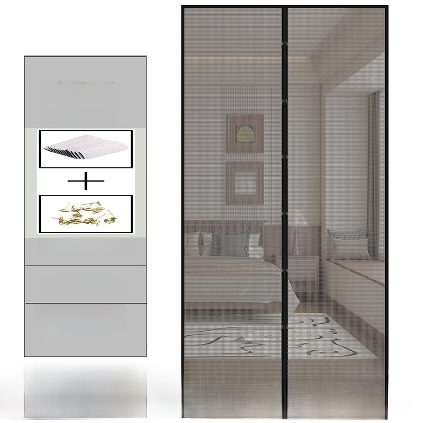 Magnetic Anti Mosquito Door Curtain with No Drill Installation